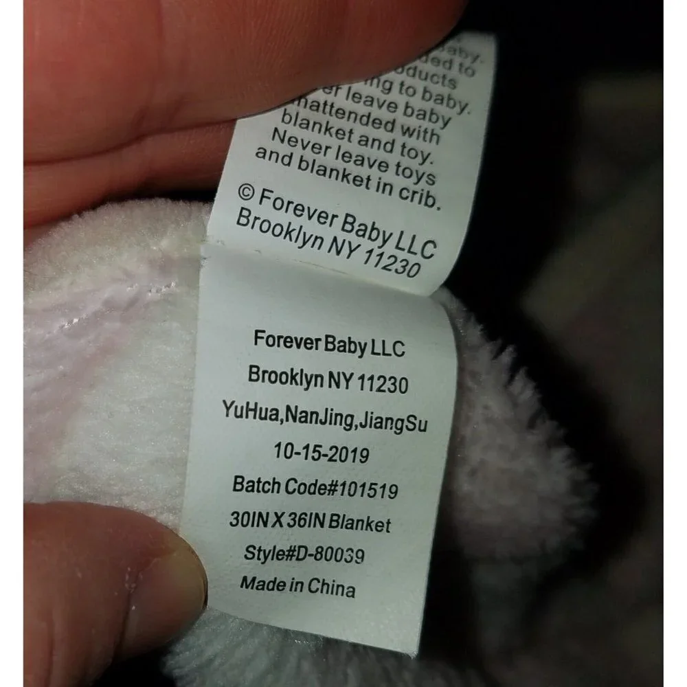 Forever Baby Pink White Bunny Rabbit Blanket Soft Fleece Lovey Girl Polka Dot